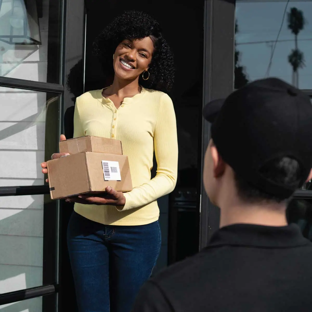 Smiling driver in a car